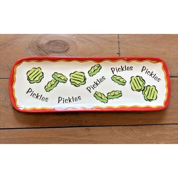 Bella Casa by Ganz Set of 2 Pickles Plates Used - Picture 7 of 12